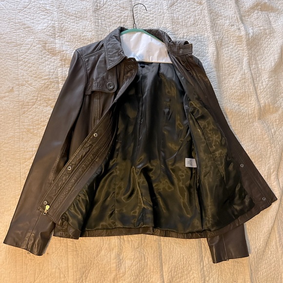 Banana Republic brown leather jacket - Picture 4 of 6